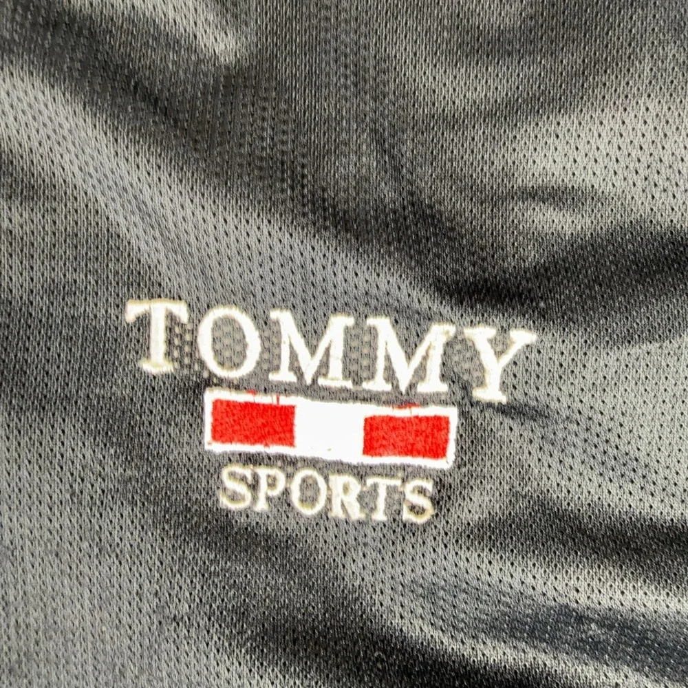 Tommy Sports Shirt Mens 2XL Black Mesh V Neck Short Sleeve Athletic Jersey Top